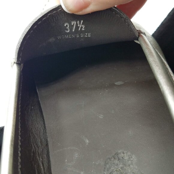 Tod's Gommino Driving Loafers Womens 37.5 Silver Metallic Leather Penny Loafers - Picture 12 of 12